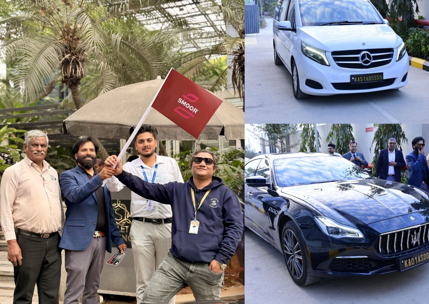 CXO Inner Circle — experience collage with luxury vehicles and Smoor flag